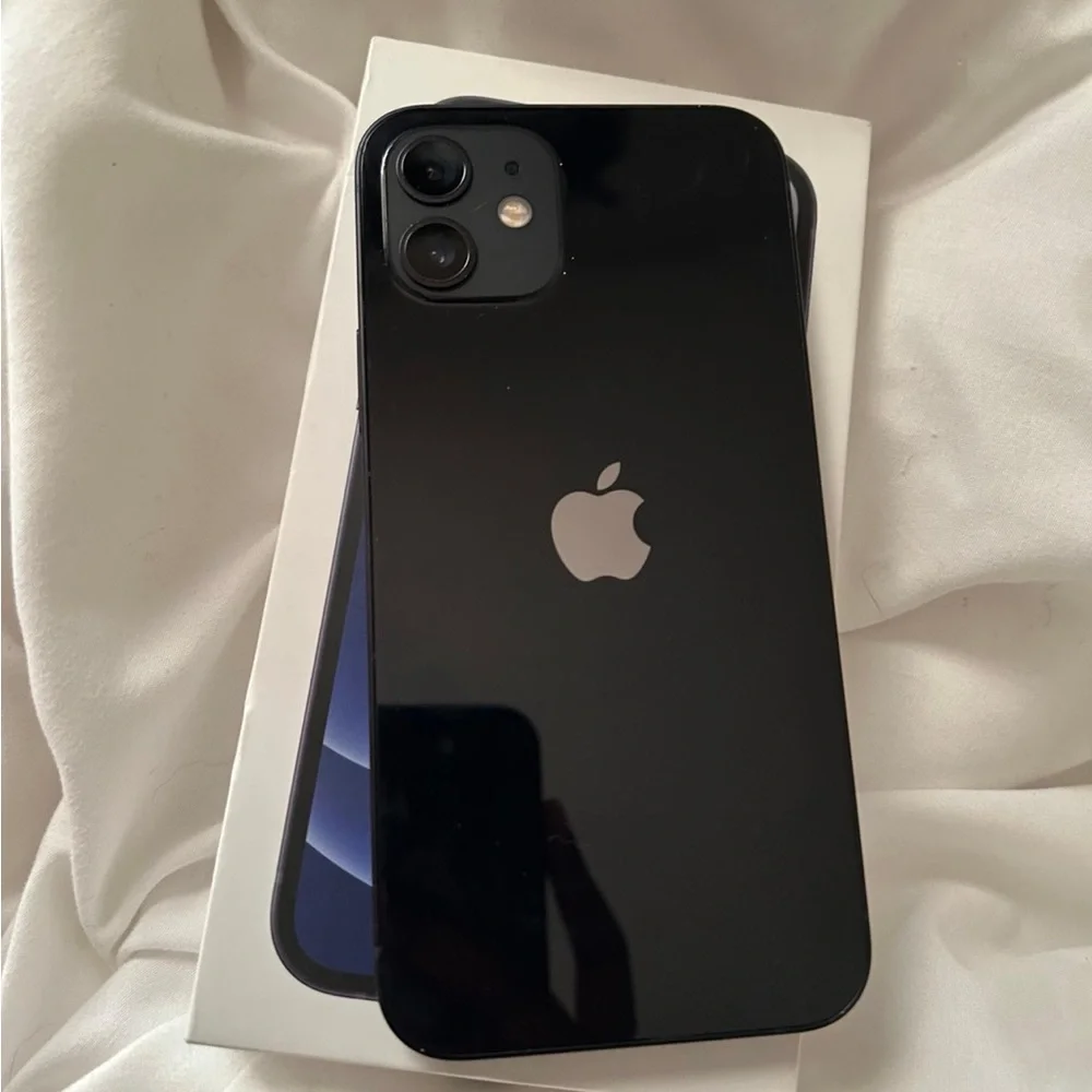 Apple Black Smartphone with Blue Screen